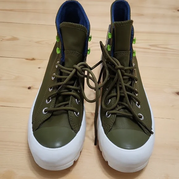Converse Chuck Taylor All Star Boots Gore-Tex Lugged Waterproof Leather Moss 7 - Picture 3 of 16